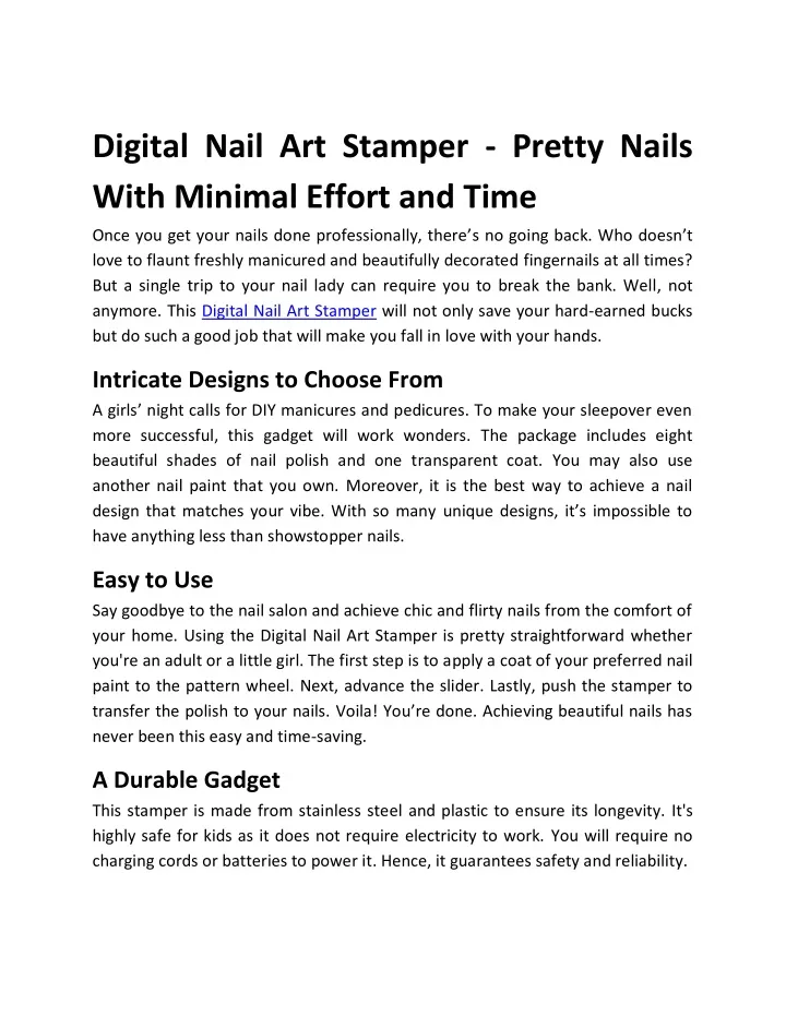 digital nail art stamper pretty nails with