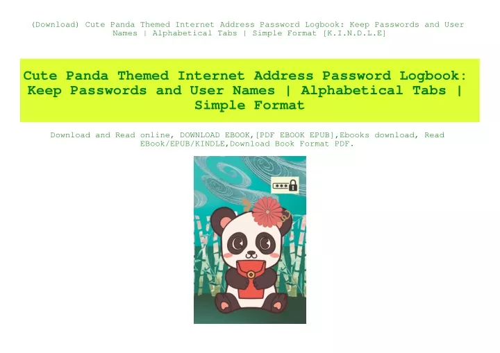 download cute panda themed internet address