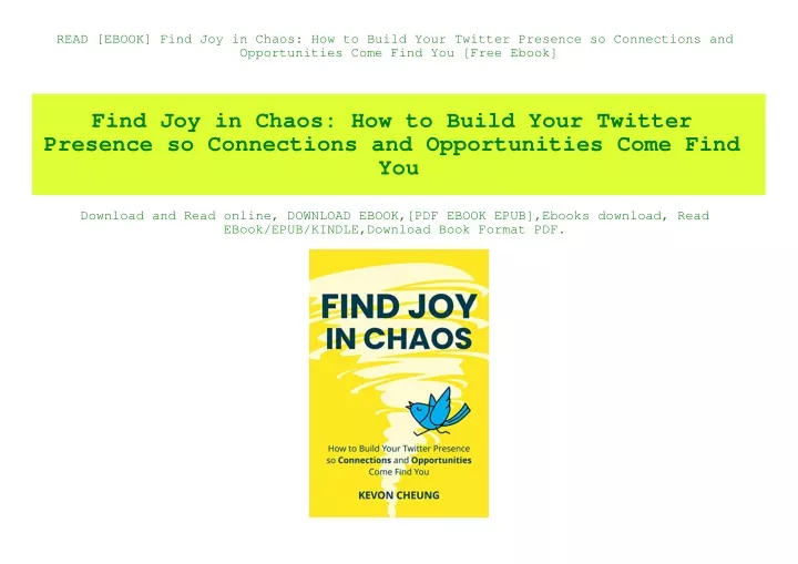 read ebook find joy in chaos how to build your