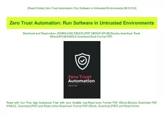 read online zero trust automation run software