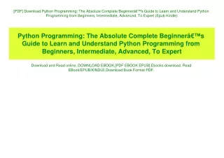 pdf download python programming the absolute