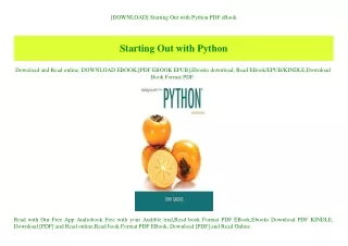 download starting out with python pdf ebook