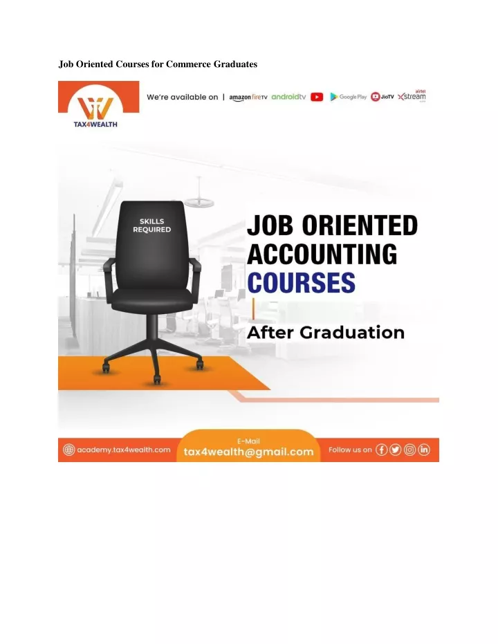 job oriented courses for commerce graduates