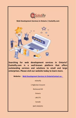 Web Development Services In Ontario | Esolutify.com