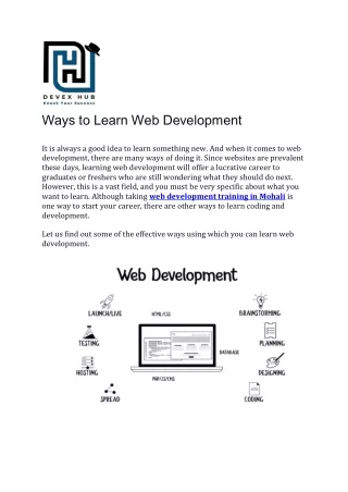 Ways to Learn Web Development