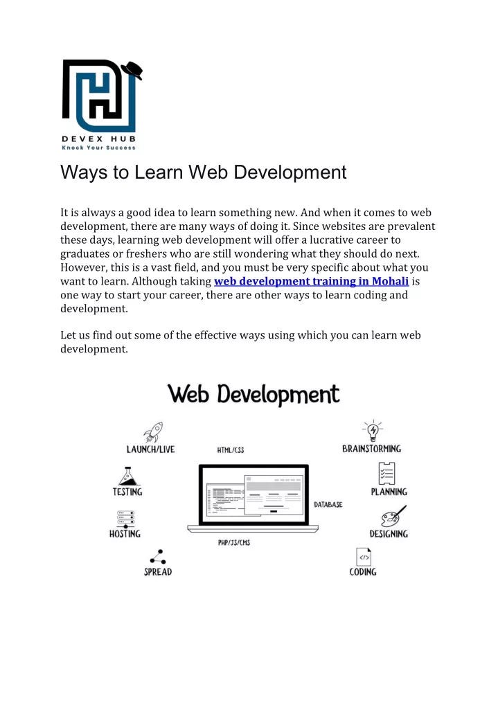 ways to learn web development it is always a good