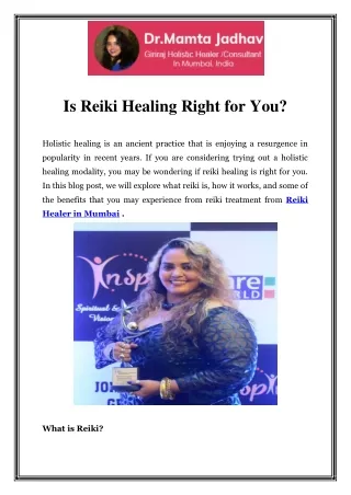 is reiki healing right for you