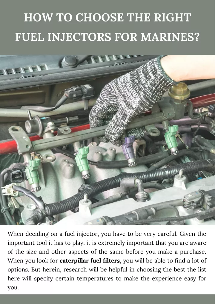 how to choose the right fuel injectors for marines