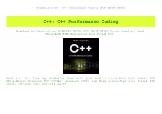 ReadOnline C   C   Performance Coding [PDF EBOOK EPUB]