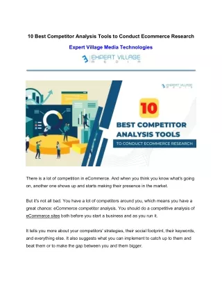 10 Best Competitor Analysis Tools to Conduct Ecommerce Research