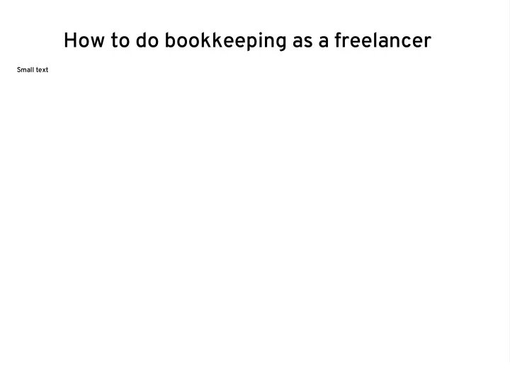 how to do bookkeeping as a freelancer