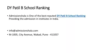 DY Patil B School Ranking