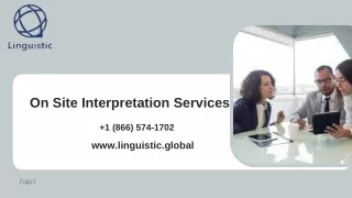 On Site Intrepretation Services - Linguistic