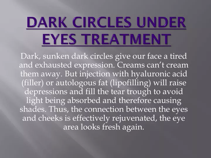 dark circles under eyes treatment