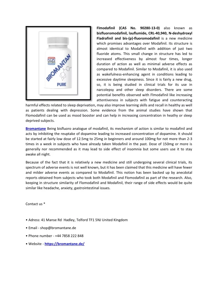 flmodafinil cas no 90280 13 0 also known