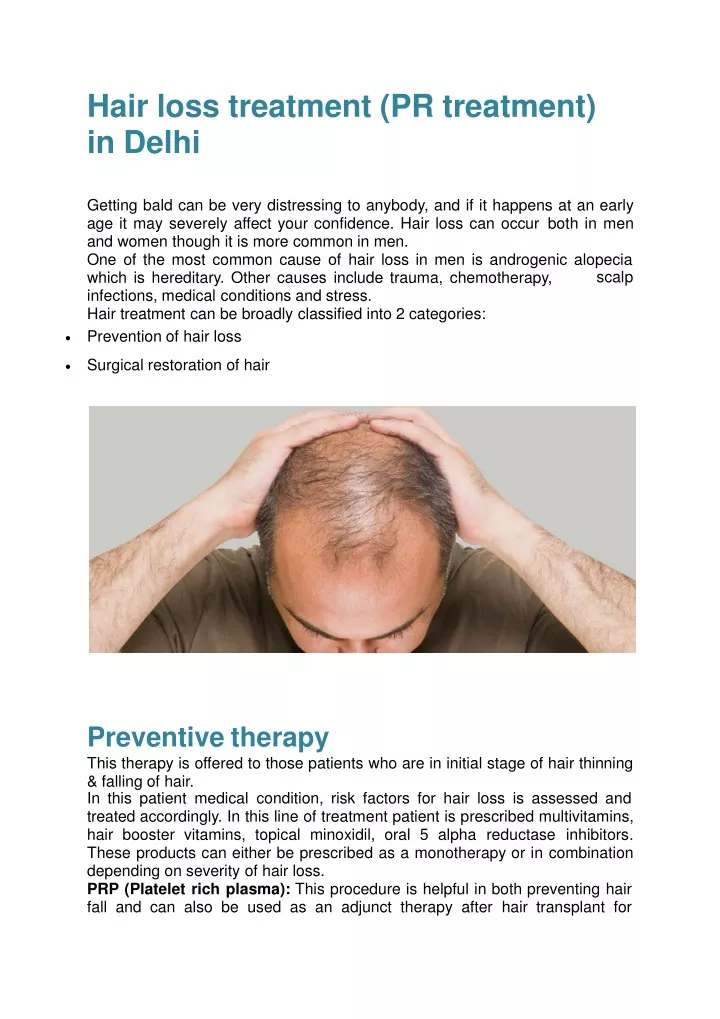 hair loss treatment pr treatment in delhi