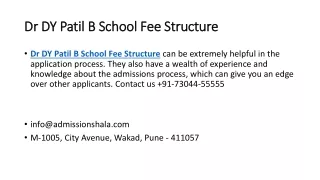 Dr DY Patil B School Fee Structure