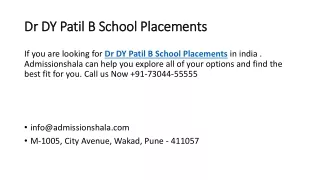 Dr DY Patil B School Placements
