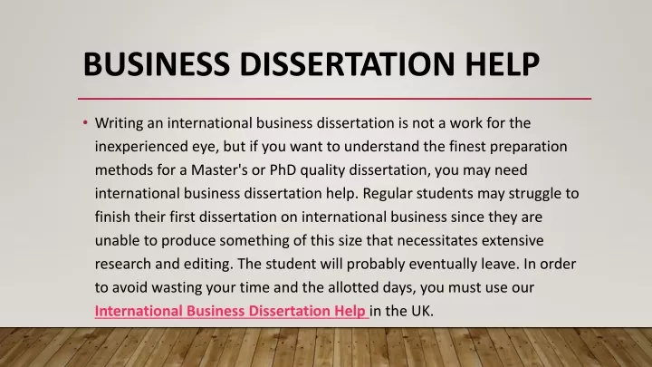 business dissertation help