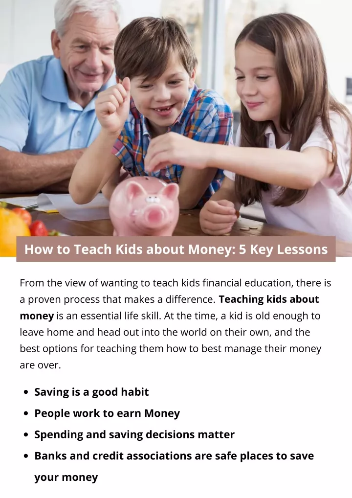 how to teach kids about money 5 key lessons