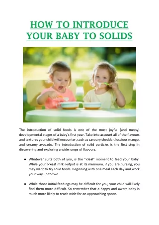 HOW TO INTRODUCE YOUR BABY TO SOLIDS