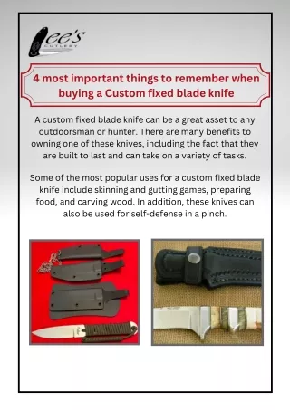 4 most important things to remember when buying a Custom fixed blade knife (2)