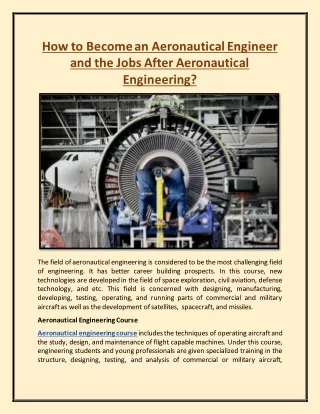 How to Become an Aeronautical Engineer and the Jobs After Aeronautical Engineering