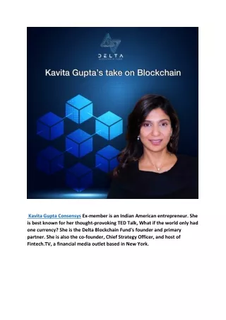 kavita gupta consensys ex member is an indian