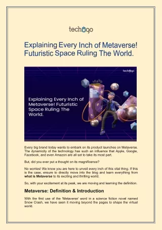 Explaining Every Inch of Metaverse! Futuristic Space Ruling The World.