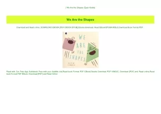 (B.O.O.K.$ We Are the Shapes (Epub Kindle)