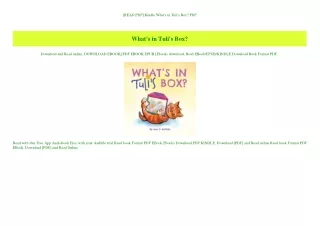 [READ PDF] Kindle What's in Tuli's Box PDF