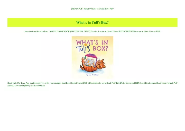 read pdf kindle what s in tuli s box pdf