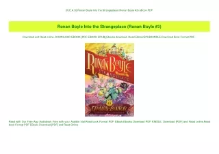 [R.E.A.D] Ronan Boyle Into the Strangeplace (Ronan Boyle #3) eBook PDF