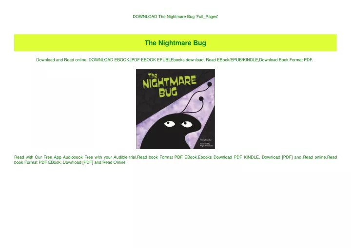 download the nightmare bug full pages