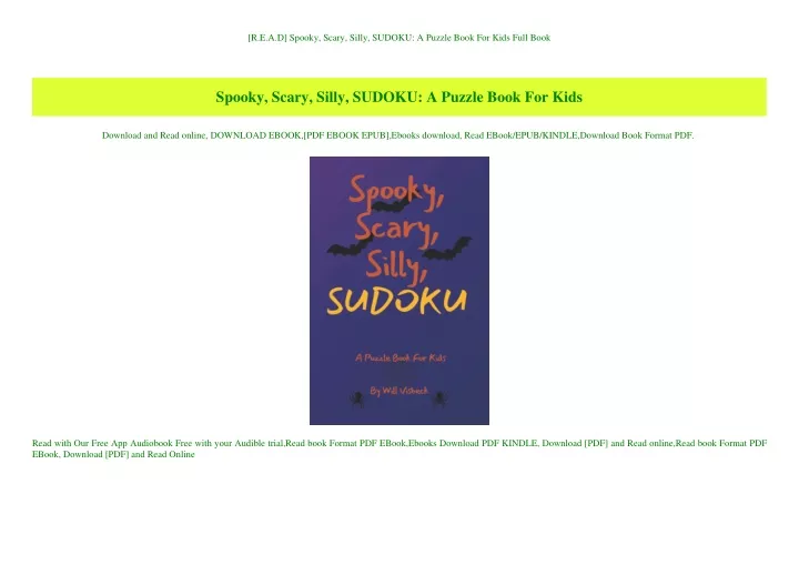 r e a d spooky scary silly sudoku a puzzle book