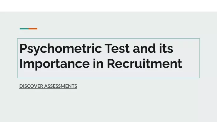 psychometric test and its importance