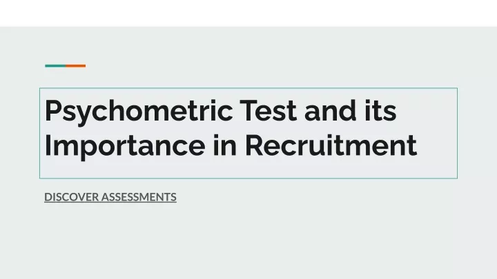 PPT - Psychometric Test And Its Importance In Recruitment PowerPoint ...