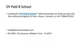 DY Patil B School