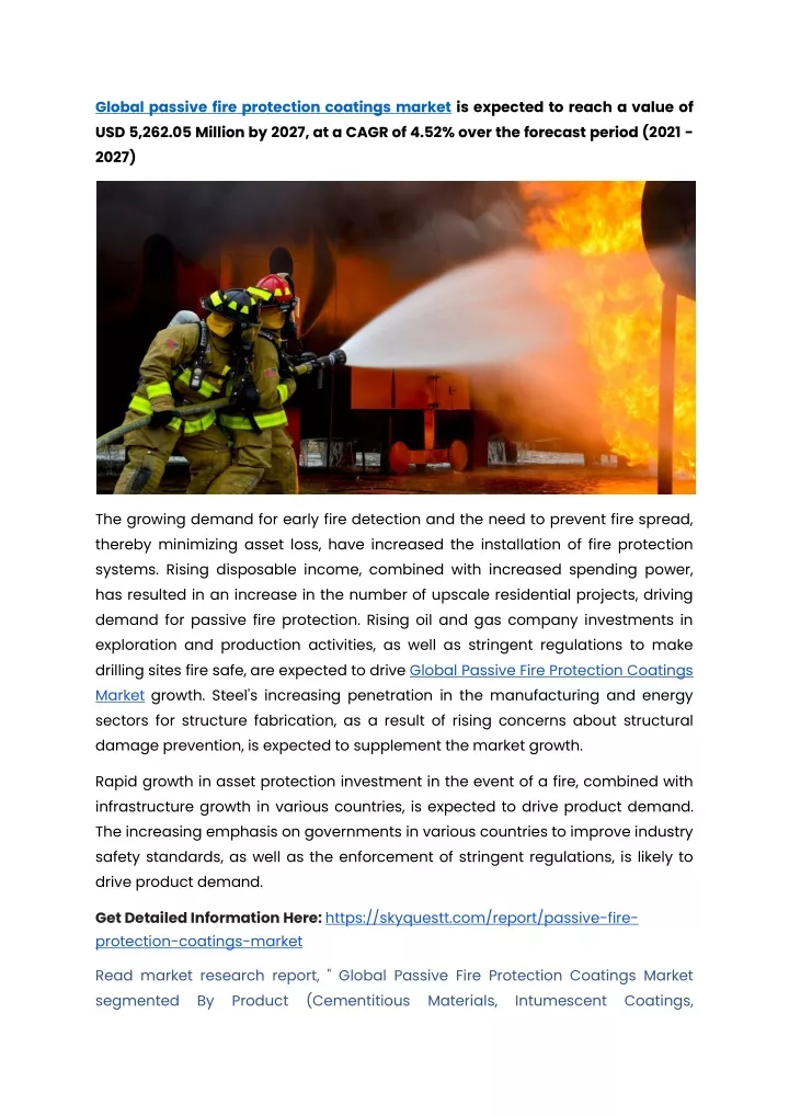 global passive fire protection coatings market