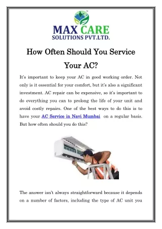 AC Service in Navi Mumbai Call-086-5555-2444
