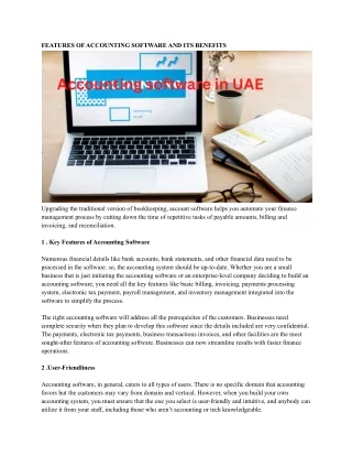 features of accounting software and its benefits