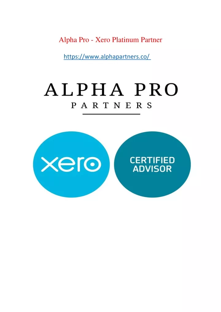 alpha pro xero platinum partner https
