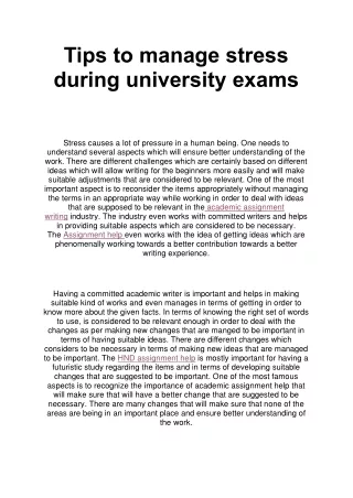 tips to manage stress during university exams