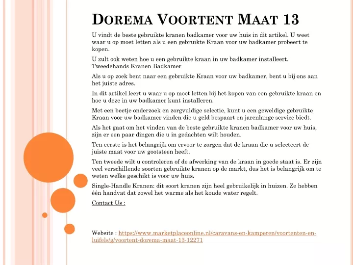 dorema voortent maat 13