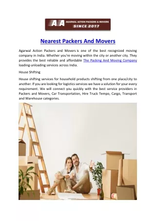 Nearest Packers And Movers