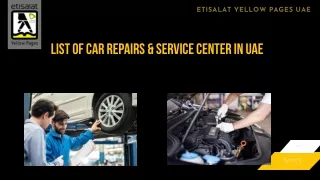 List of Car Repairs & service center in UAE