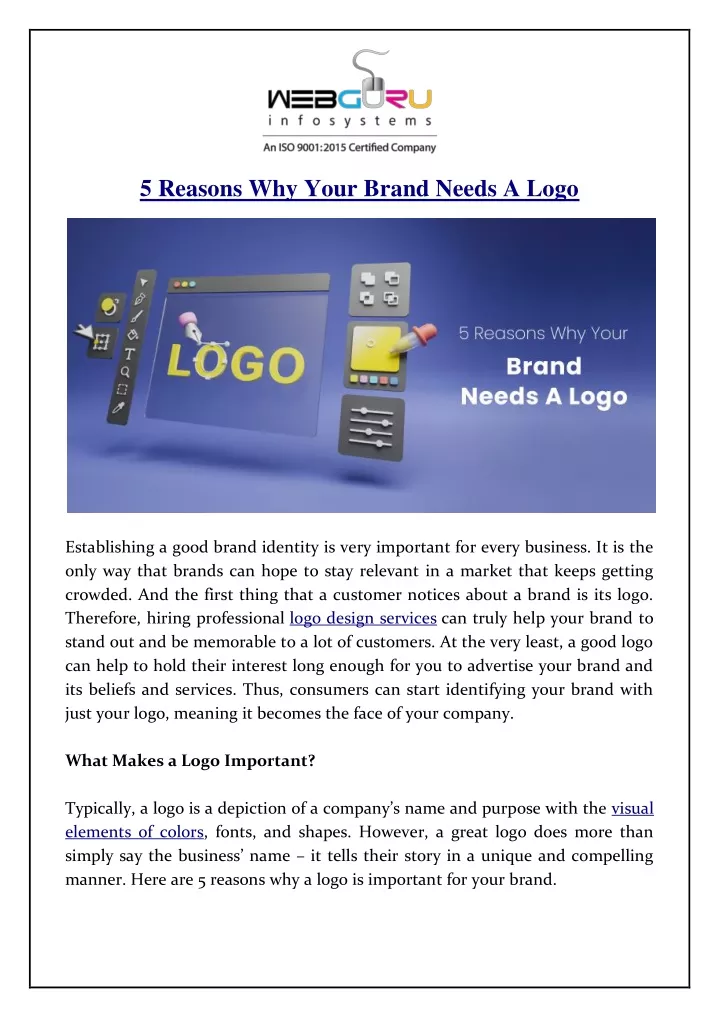 5 reasons why your brand needs a logo