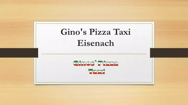 gino s pizza taxi eisenach