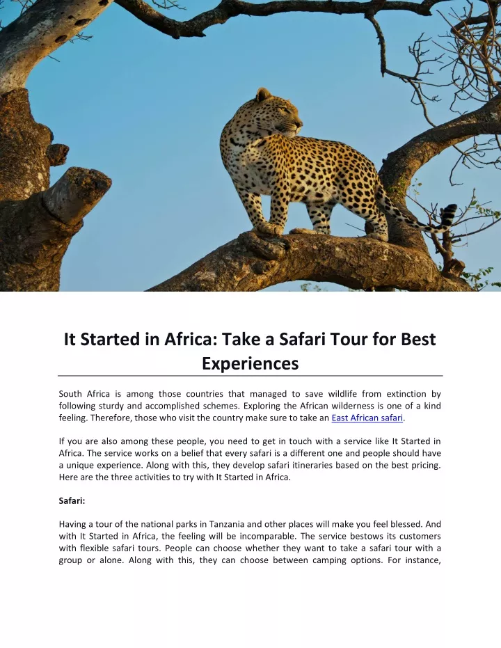 it started in africa take a safari tour for best