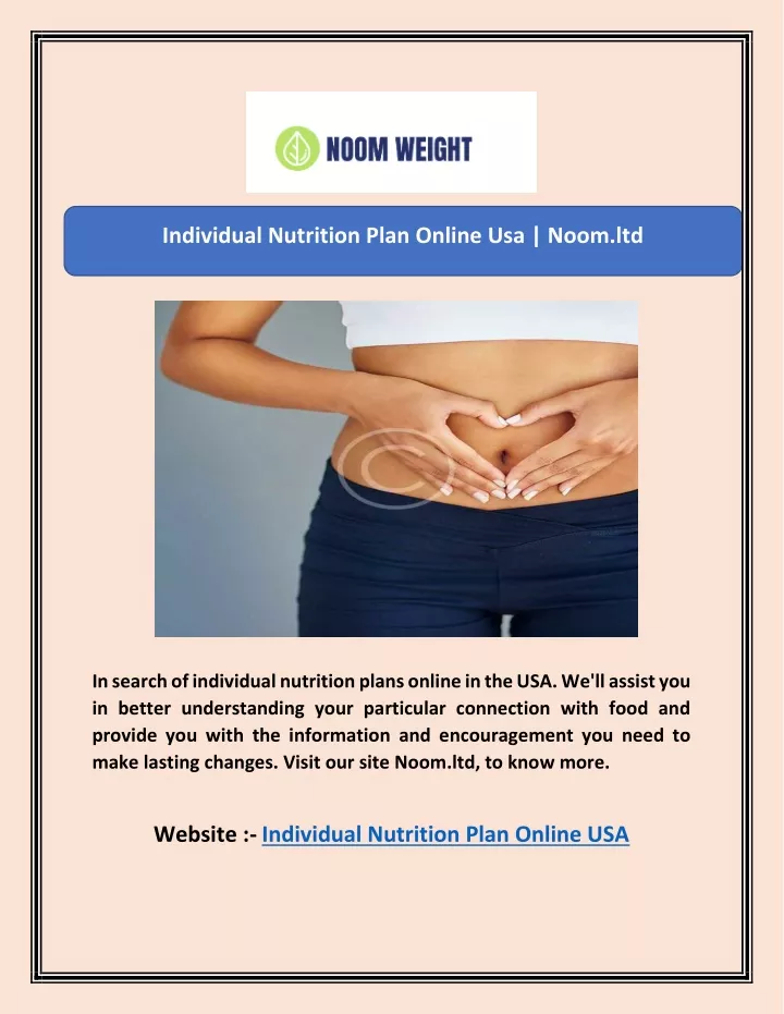 individual nutrition plan online usa noom ltd